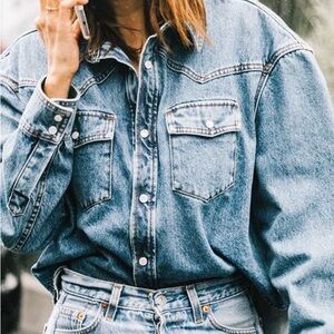 Wrangler Men's Iconic Denim Regular Fit Snap Shirt NWOT